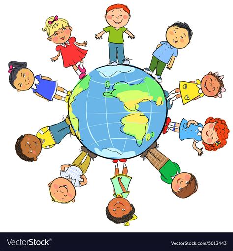 Kids Around The Globe Royalty Free Vector Image
