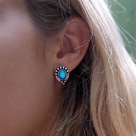 Toni May Coralie Studs With Turquoise Marigold And Amber