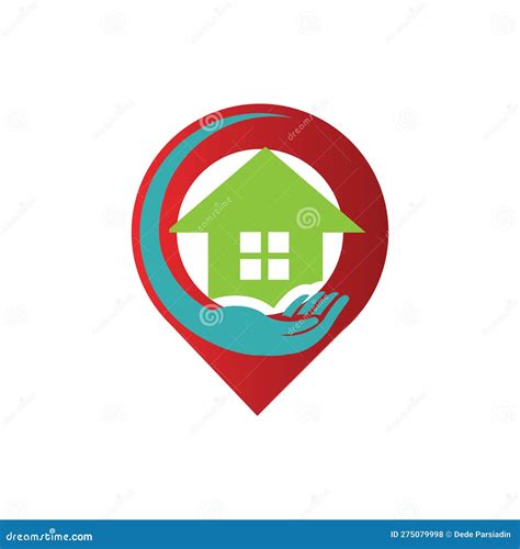 A House Location Logo Home Location Pin House Logo Stock Vector