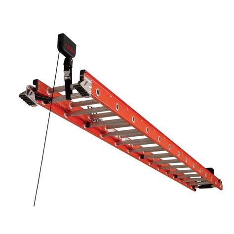 Racor 150 Lb Ladder Lift Ceiling Mount Storage Ldl 1b The Home Depot