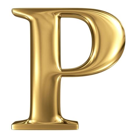 Letter P From Gold Solid Alphabet Stock Photo By ©smaglov 34119711