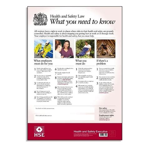 As well as a download, the new 2009 leaflet is also available as a pocket card and replaces the leaflet published in 1999. Laminated Poster Health and Safety Law | RSIS