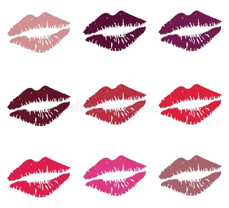 vector set of different color lipstick kisses stock vector illustration of sweet color 107705768