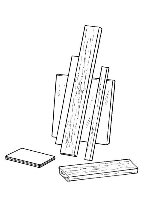 Kleurplaat houten planken. Gratis kleurplaten om te printen afb 8206.
