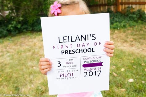 Remodelaholic New Free Printable First Day Of School Signs 2017 2018