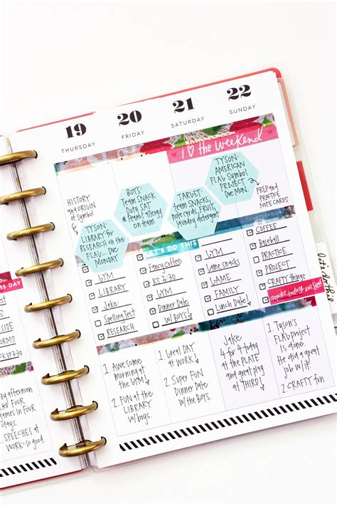 The Happy Planner™ Dividing A Weekly Page Into Three 365 Happy
