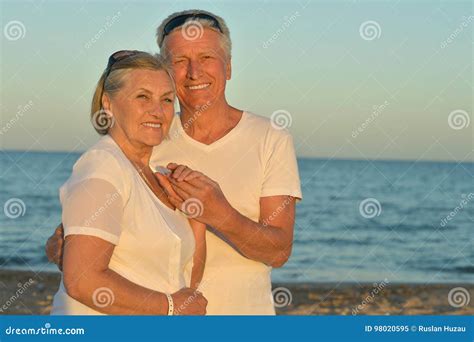 Mature Couple Hugging On Seashore Stock Image Image Of Hugging