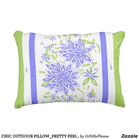 Chic Outdoor Pillowpretty Periwinkle Floral Outdoor Pillow Zazzle