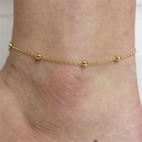 Fashion Ankle Bracelet On The Leg Chain Queen Tiny Beads Gold Silver