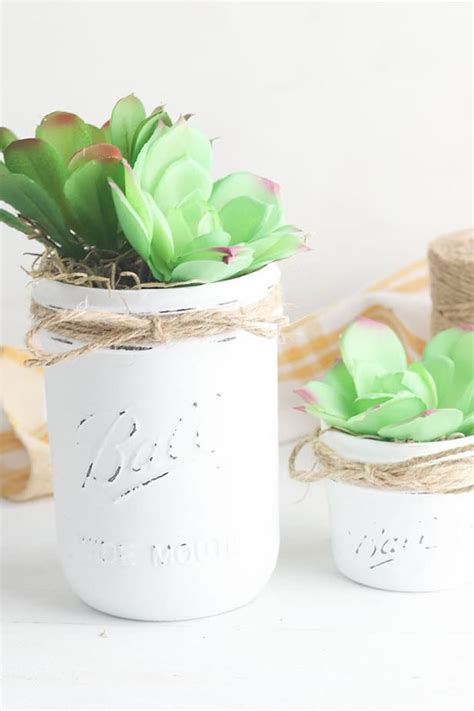 Easy Decorated Mason Jar Planters That Sweet Tea Life