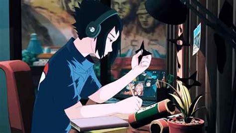 Sasuke Studying With Shuriken In Hand Anime Live Wallpaper