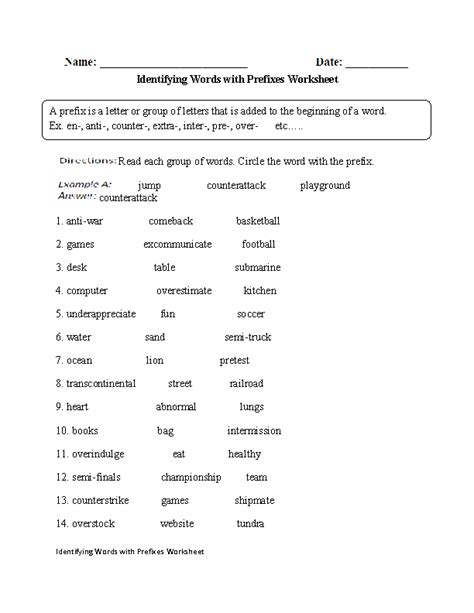 Englishlinx.com | Prefixes Worksheets