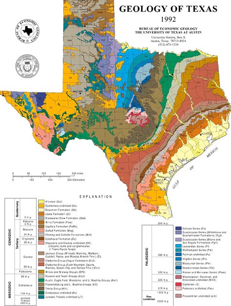 1992 Geologic Map Of Texas Geographygeology Pinterest Texas And