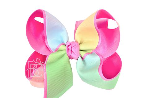 Beyond Creations Hair Bows And Accessories Layered Rainbow Bow With