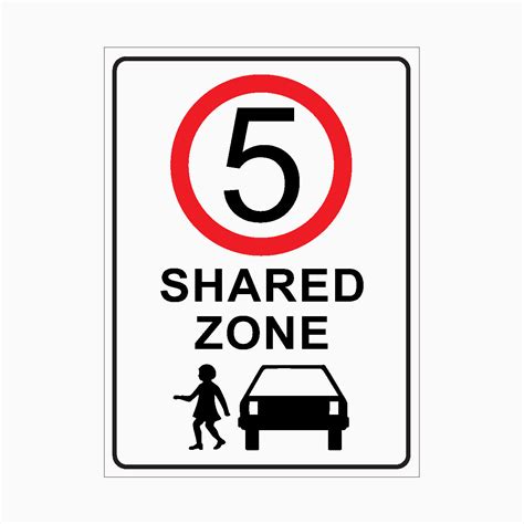 5km Shared Zone Sign Get Signs