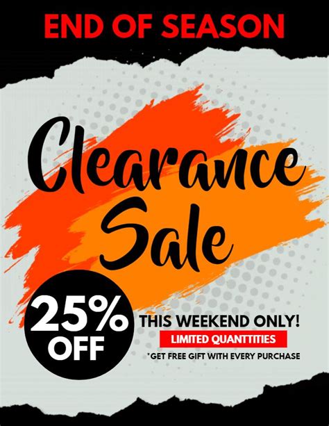 Clearance Sale Announcement Flyer Template Clearance Sale Poster