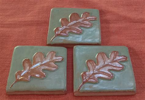 3 Inch Oak Leaf Tile Arts And Crafts Tile For Fireplace Or Etsy