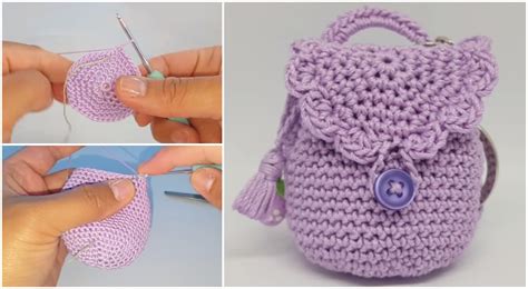 Crochet Mini Backpack Purse Keychain Free Pattern Video Ilove Crochet