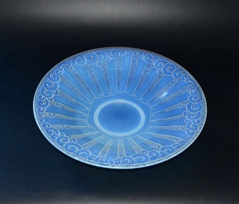 Etling Art Deco Opalescent Glass Bowl Les Veloutes 251 Signed Divine Style French Antiques