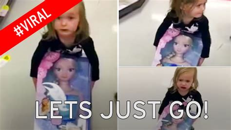 Lets Just Go Frozen Superfan Filmed By Dad Wanting To Steal Elsa Doll World News Mirror Online