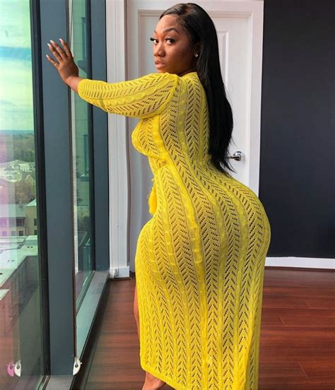 Gorgeous Big Black Booty Girls Yellow Outfit Full Figured Women