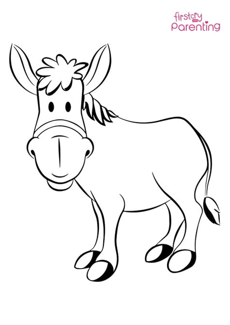 Donkey Kid Coloring Page For Kids Firstcry Parenting