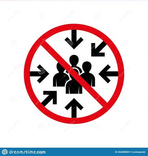 Ban On Gathering People Stop Crowd Icon No Crowd Group Of People In