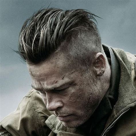 I just got my haircut for this hairstyle. Brad Pitt Fury Hairstyle | Men's Hairstyles + Haircuts 2017