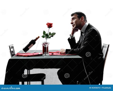 Lovers Waiting for Dinner Silhouettes Stock Photo - Image of lovers