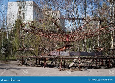 Abandoned Carousel At An Amusement Park In The Center Of The City Of