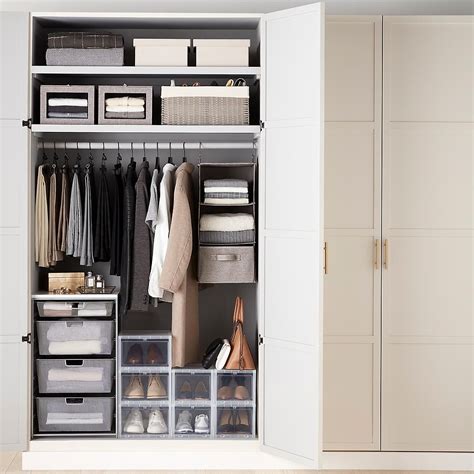 Container store hanging closet organizer. Small Closet Starter Kit with Grey Accessories | No closet ...