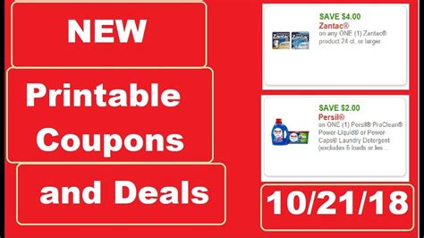 New Printable Coupons And Deals 102118 Youtube