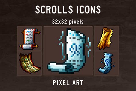 48 Scroll Pixel Art Icons Pack By Free Game Assets Gu Vrogue Co