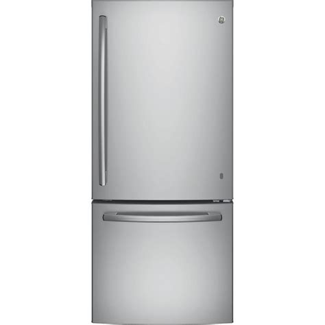 Ge 30 In W 209 Cu Ft Bottom Freezer Refrigerator In Stainless Steel
