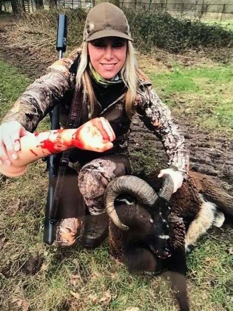 Lucky goat shot for the pleasure of a lady. US huntress poses in British field with dead sheep and blood-covered sex toy - Mirror Online