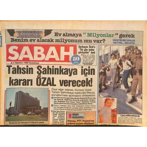 Gökçe Koleksiyon Sabah Gazetesi 2 Ağustos 1986 Mary Fiyatı