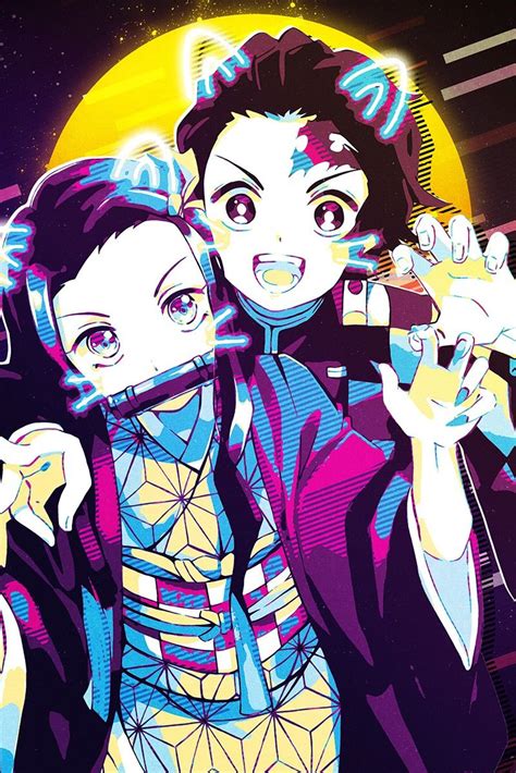 Tanjiro And Nezuko Poster By 80sretro Displate Anime Anime Demon