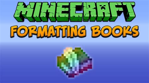Minecraft Formatting Books Tutorial Youtube