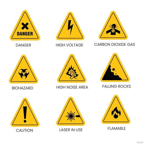 Safety Warning Signs Vector In Illustrator Svg  Eps Png