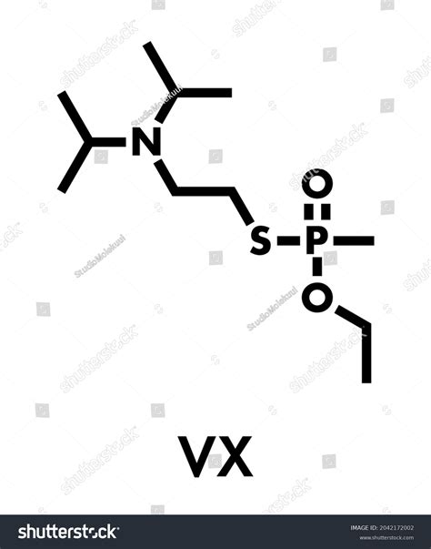 Vx Nerve Agent Molecule Chemical Weapon Stock Vector Royalty Free