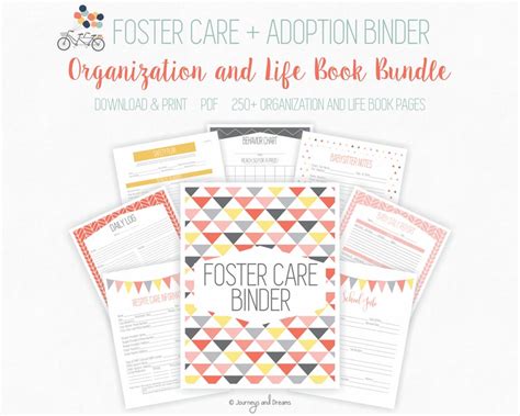Foster Care Adoption Bundle Binder 250 Pages 85 X 11 In