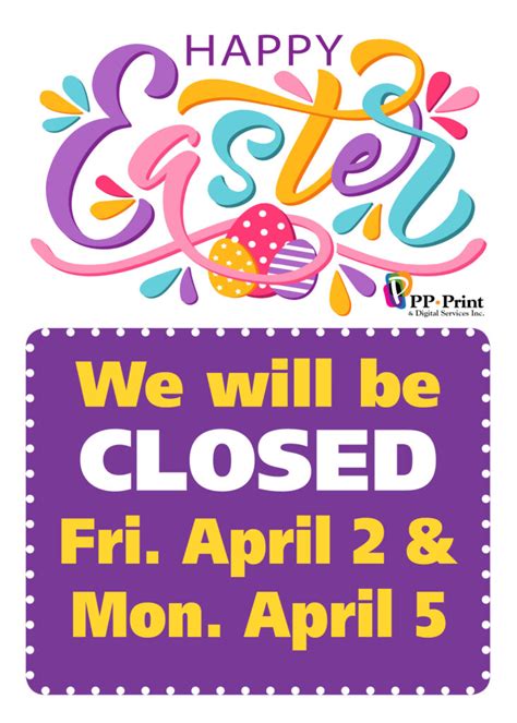Easter Closed Sign Port Perry Print
