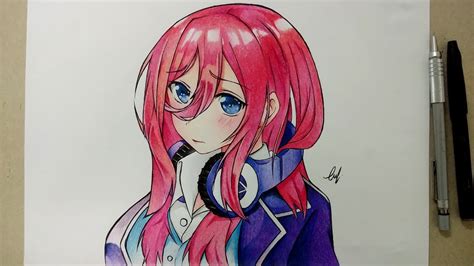 How To Draw Miku Nakano From The Quintessential Quintuplets Go Tōbun