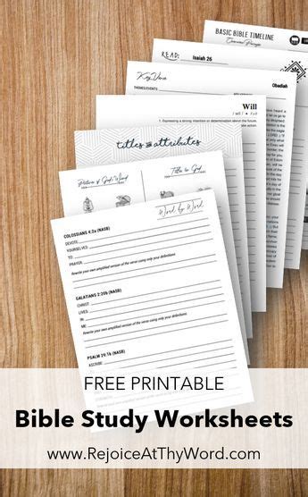 Print Bible Study Worksheets For Free Sign Up To Have A Monthly Bible