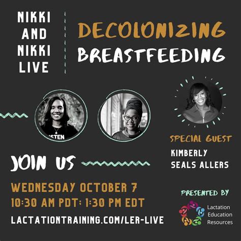 Next Up From Nikki And Nikki Live Decolonizing Breastfeeding With Special Guest Kimberly Seals