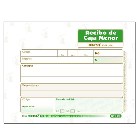 Formato Recibo De Caja Menor Recibo Plantillas Excel Y Cajas