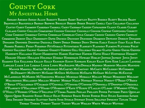 County+Cork+Surnames | County Cork My Ancestral Home | County cork ...