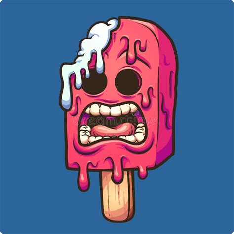 Zombie Ice Popsicle Screaming Stock Vector Illustration Of Gradients