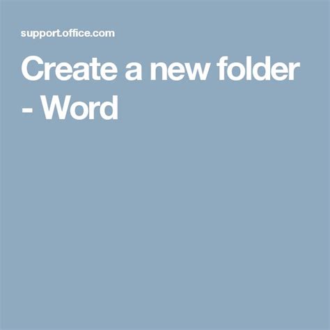Create A New Folder