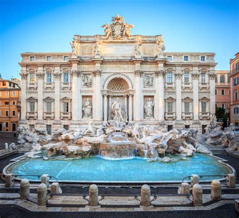Trevi Fountain At Sunrise Rome Italy Europe Stock Image Image Of